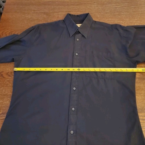 Bachrach Fine Dress Shirt Mens Black Size M Korea Made Chest Pocket + Pen Pocket - Picture 3 of 10